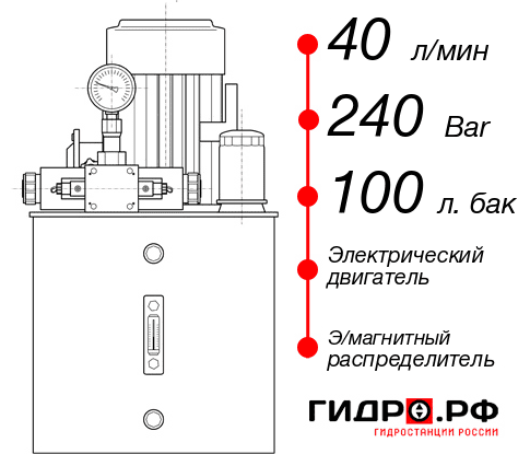 Гидростанция с гидроцилиндром НЭЭ-40И2410Т