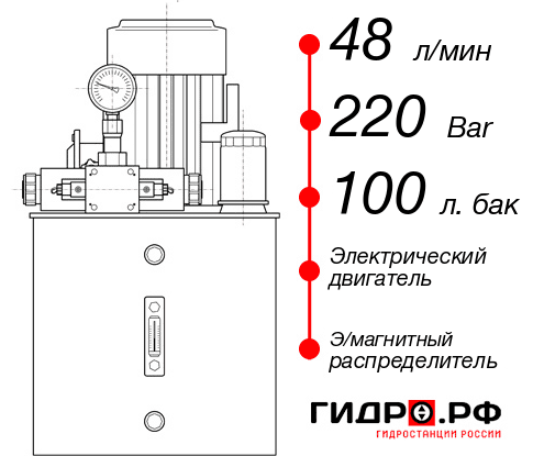 Гидростанция с гидроцилиндром НЭЭ-48И2210Т