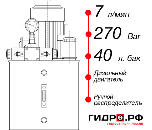 Дизельная гидростанция НДР-7И274Т