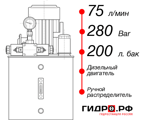 Маслостанция с ДВС НДР-75И2820Т