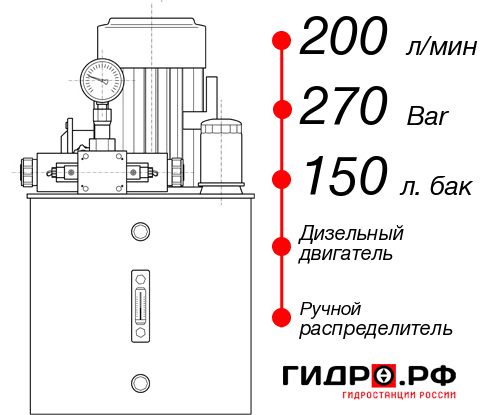 Маслостанция с ДВС НДР-200И2715Т