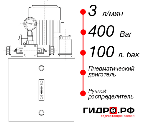 Маслостанция с пневмоприводом НПР-3И4010Т