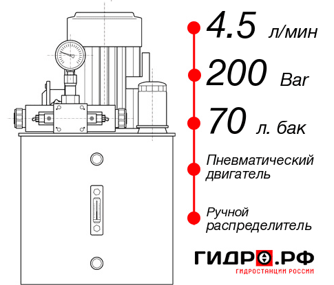 Маслостанция с пневмоприводом НПР-4,5И207Т