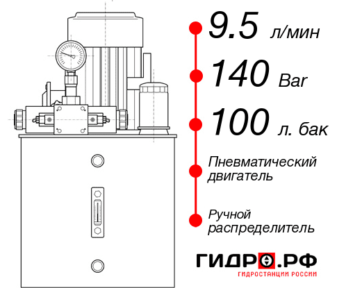 Маслостанция с пневмоприводом НПР-9,5И1410Т