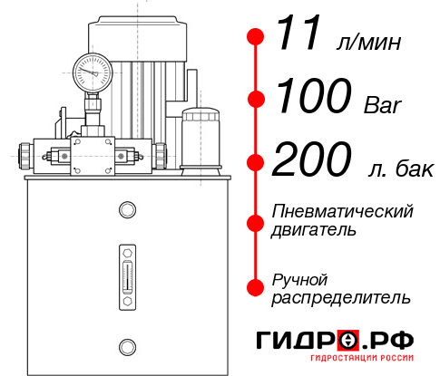 Маслостанция с пневмоприводом НПР-11И1020Т