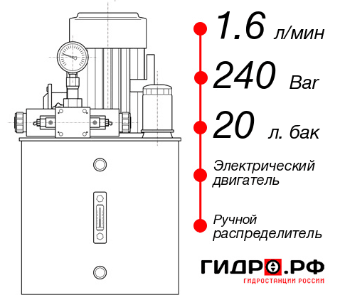 Гидравлическая маслостанция НЭР-1,6И242Т