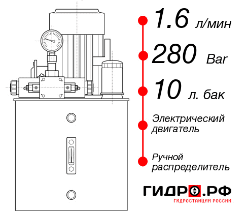 Гидростанция с электроприводом НЭР-1,6И281Т