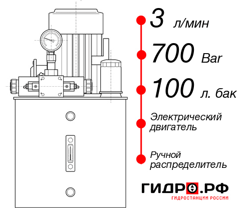 Маслостанция для гидравлического домкрата НЭР-3И7010Т