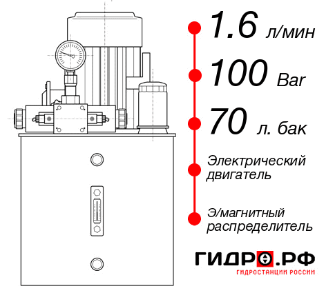 Гидростанция толкателя НЭЭ-1,6И107Т