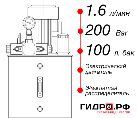 Гидростанция толкателя НЭЭ-1,6И2010Т