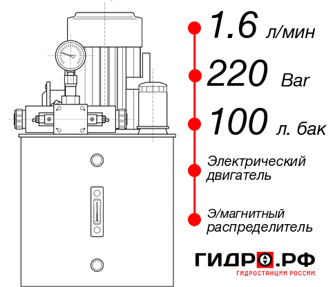 Гидростанция толкателя НЭЭ-1,6И2210Т