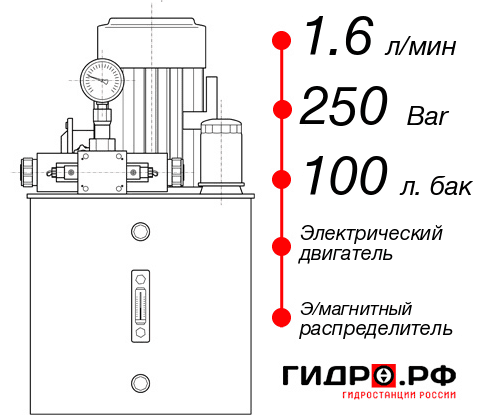 Гидростанция толкателя НЭЭ-1,6И2510Т