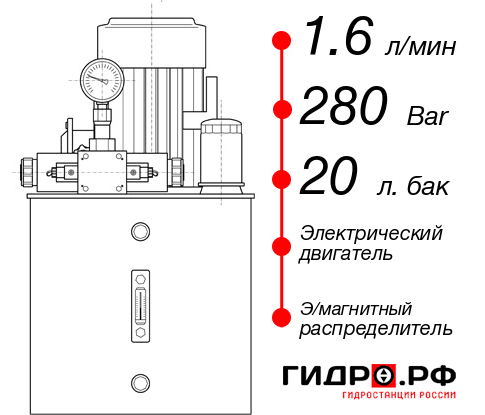 Гидростанция для промышленного оборудования НЭЭ-1,6И282Т