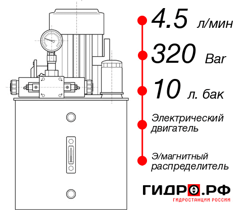 Гидростанция высокого давления с электроприводом НЭЭ-4,5И321Т