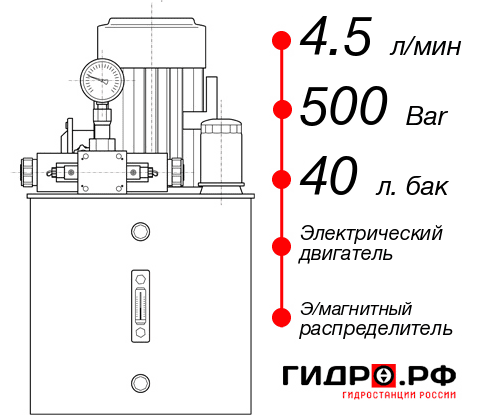 Гидростанция высокого давления с электроприводом НЭЭ-4,5И504Т