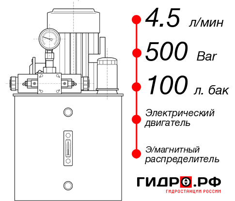 Гидростанция высокого давления с электроприводом НЭЭ-4,5И5010Т