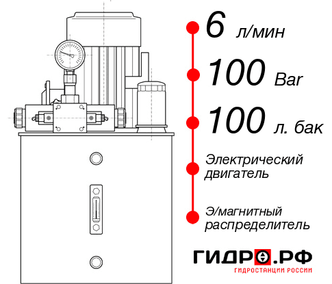 Гидростанция с гидроцилиндром НЭЭ-6И1010Т