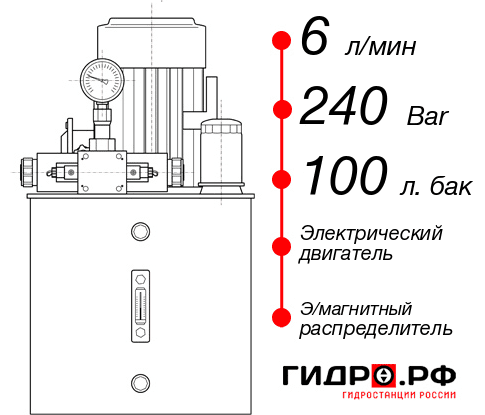 Гидростанция с гидроцилиндром НЭЭ-6И2410Т