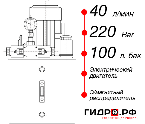 Гидростанция с гидроцилиндром НЭЭ-40И2210Т